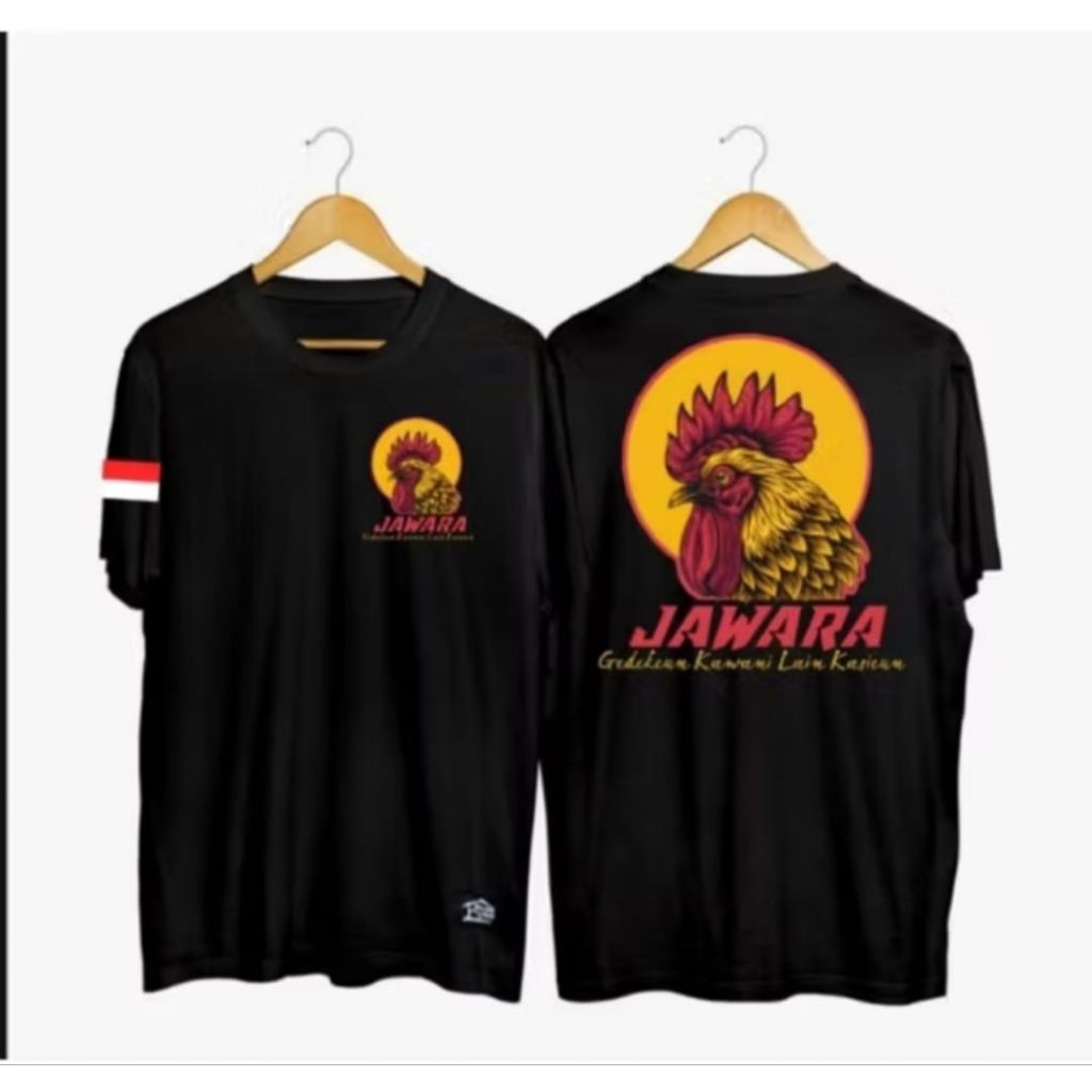 Kaos Distro Ayam Petarung Jawara Motif Kepala Ayam