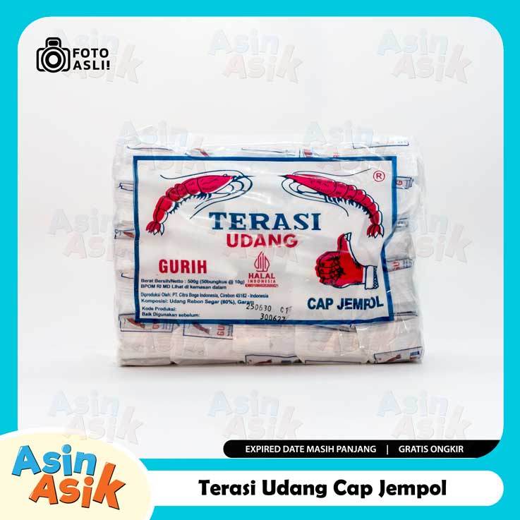 

Terasi Udang Rebon Segar Cap Jempol Khas Cirebon 1 Pack 500 Gram Gurih Asin Asik