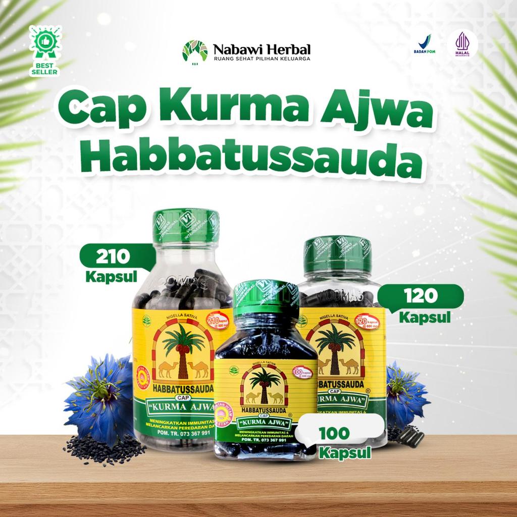 CAP KURMA AJWA - Habbatussauda Cap Kurma Ajwa Serbuk Jintan Hitam Asli Original