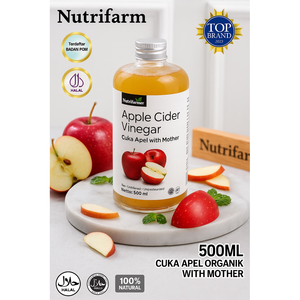 

Cuka Apel Cider Vinegar Asli Original Nutrifarmer 500 ml