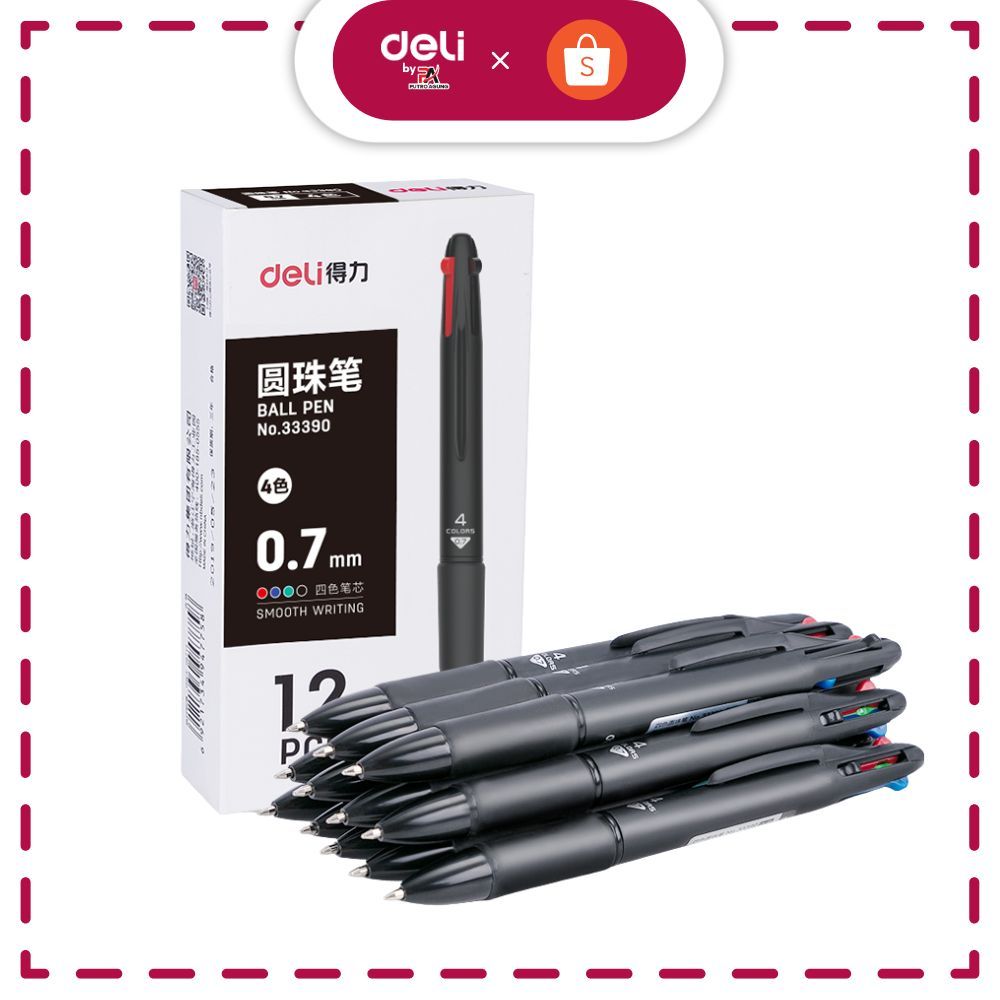 

Deli pulpen cetek 4 warna 0.7mm 33390