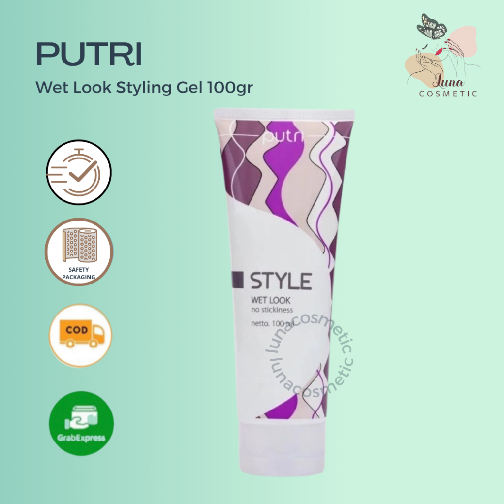 Putri Wet Look 100gr – Styling Gel Rambut Tahan Lama | Wet Look Hair Gel | Styling Gel Rambut Pria &