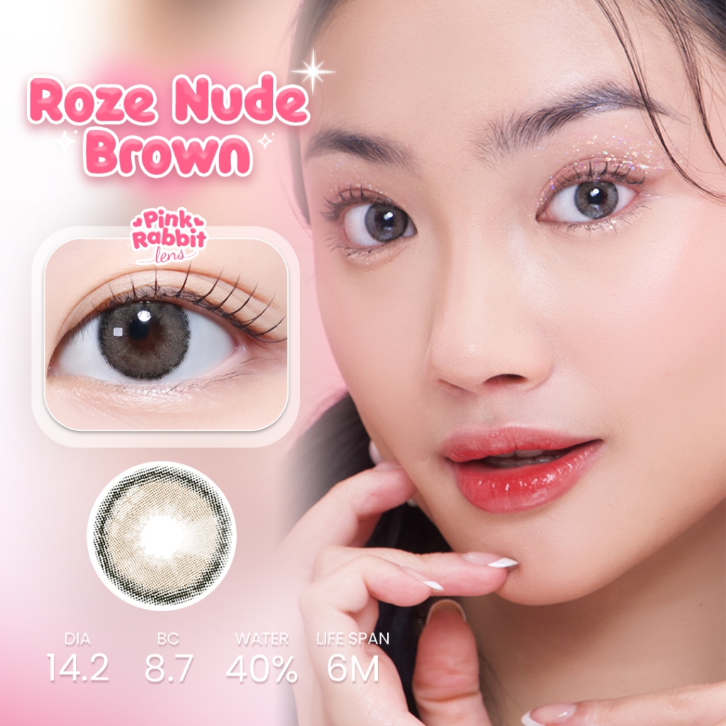 PINKRABBIT SOFTLENS ROZE NUDE BROWN - Normal, Minus 0.5 S/D 10.00 (1PCS/Sebelah) #softlensnyaman #so