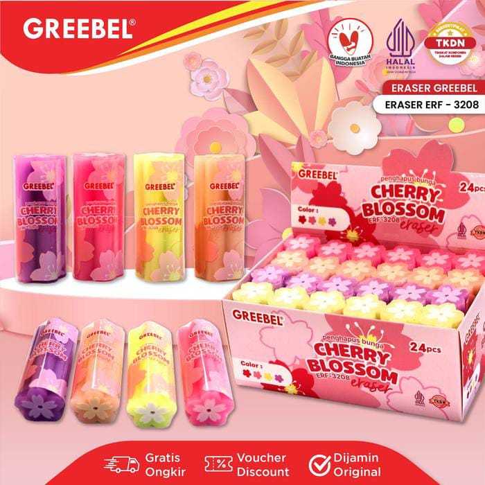 

GREEBEL ERASER ERF-3208 CHERRY BLOSSOM | PENGHAPUS GREEBEL MOTIF BUNGA