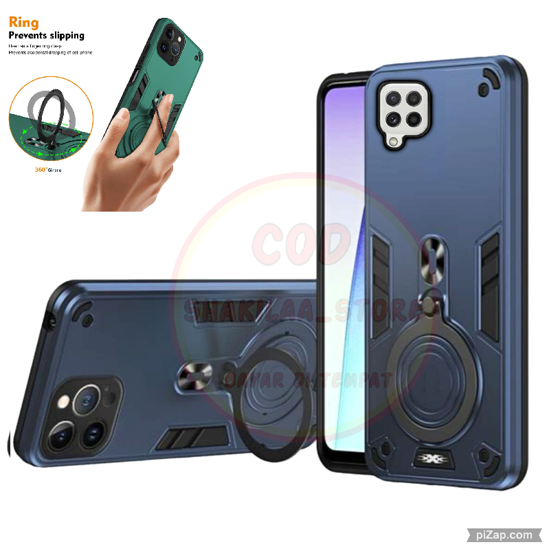 CASE SAMSUNG A12 CASE ROBOT HIT EYE RING PRO CAMERA HARDCASE ARMOR NEW COVER
