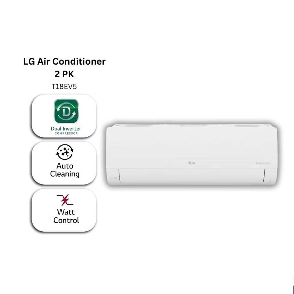 AC LG 2 PK T18EV5 Dual Inverter Watt Control Auto Cleaning
