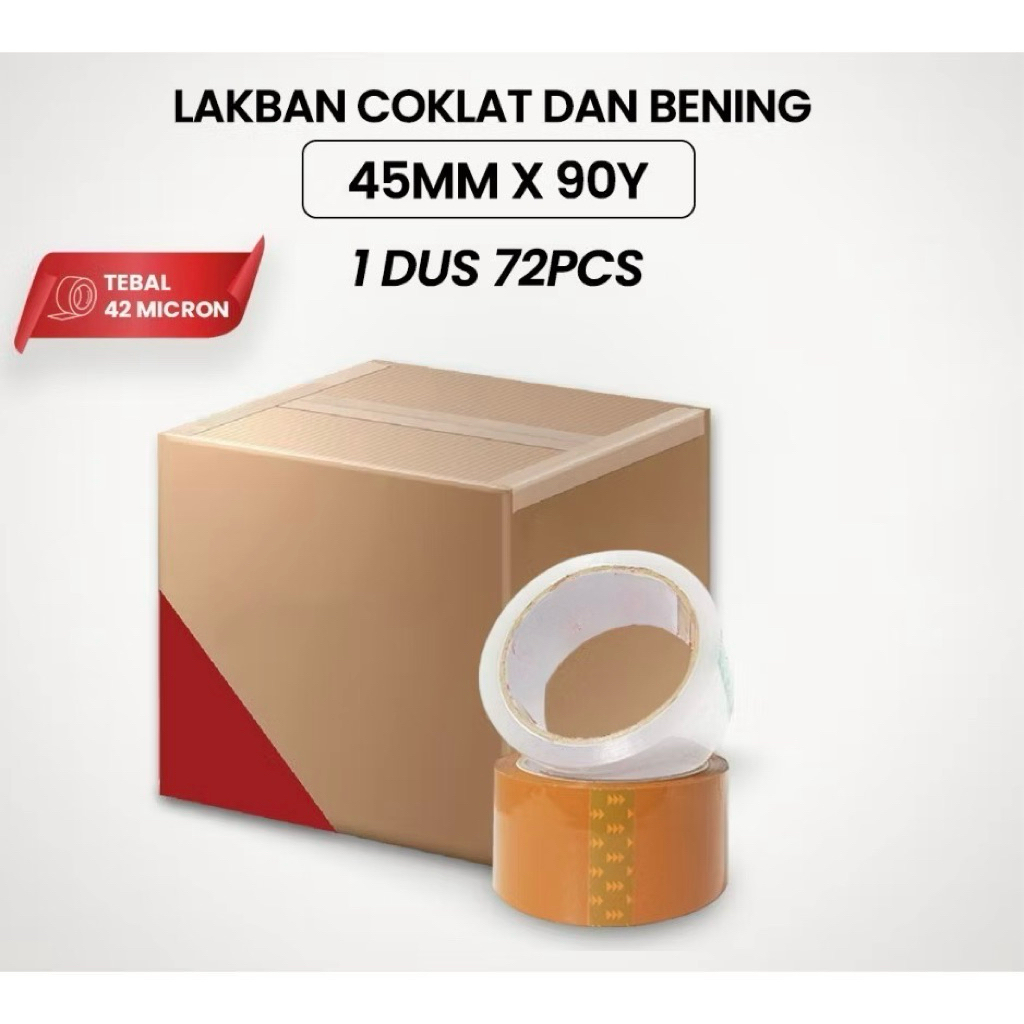 

Lakban Coklat dan Bening 45mm x 90