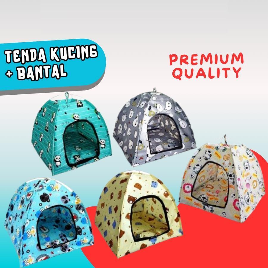 Tenda Rumah Kucing Lipat + Kasur Outdoor Lucu - Tempat Tidur Kucing Anjing Pet Bed - Rumah Kucing Li