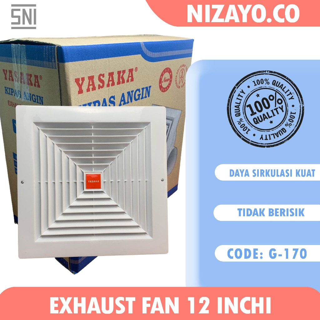 Yasaka Exhaust Fan 12 Inch Kipas Angin Hexos Plafon