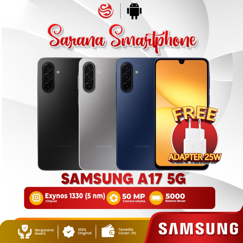 Samsung Galaxy A17 5G 8/256 Hp Samsung Terbaru 2025 Original Smartphone Android Garansi Resmi