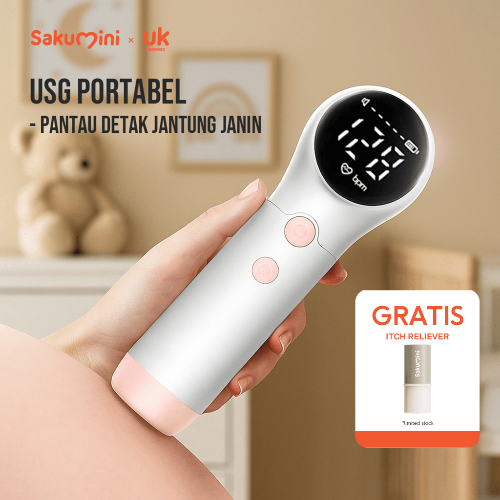 Sakumini Fetal Doppler Heart Rate Monitor - Alat Deteksi Jantung Janin USG Portable