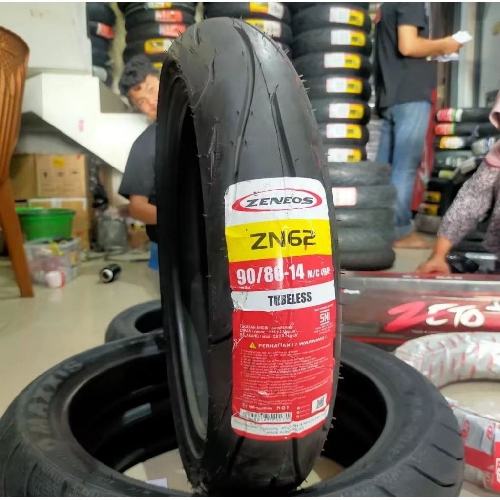 (FREE PENTIL) ZENEOS ZN62 90/80-14 TUBELESS RING 14