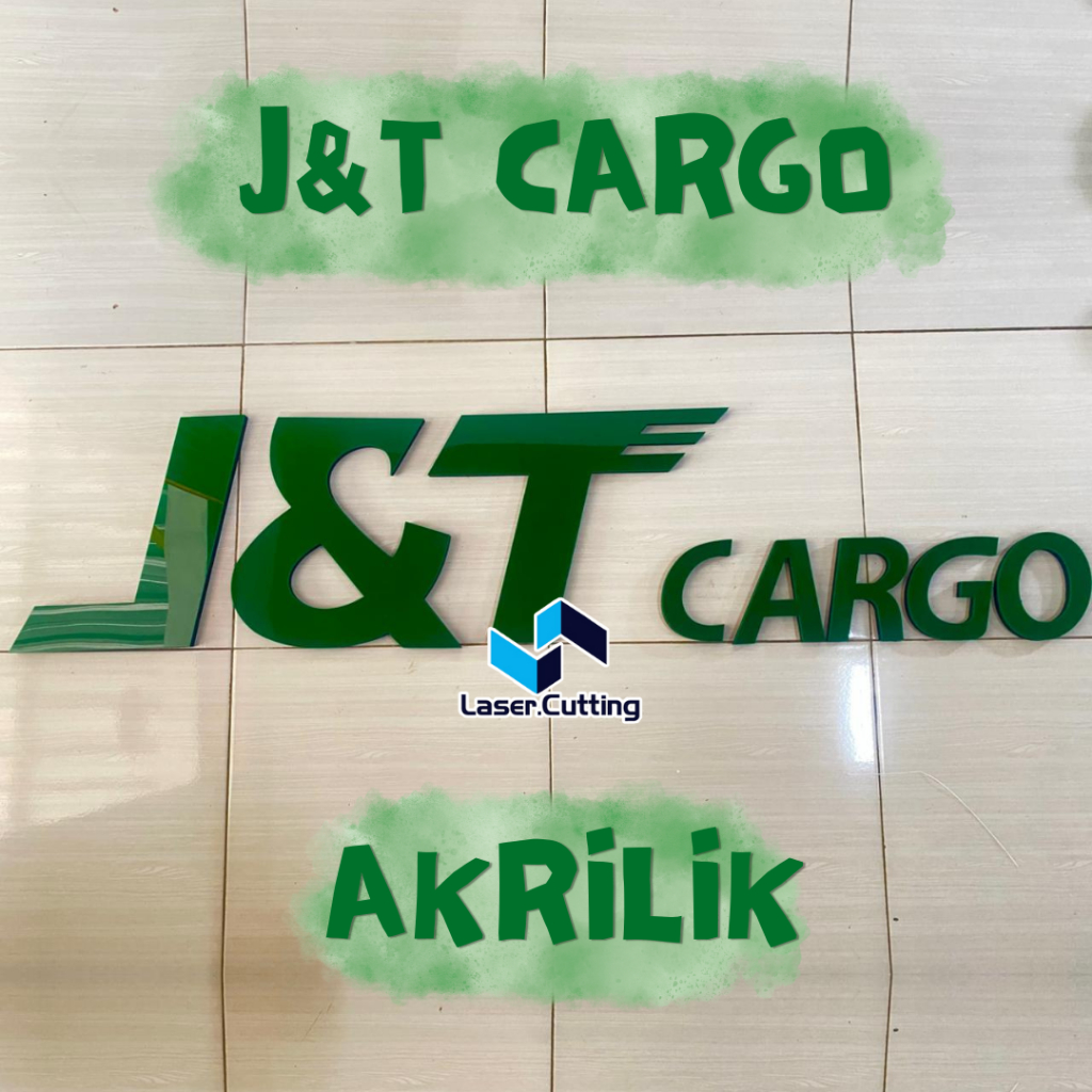 LOGO JNT CARGO AKRILIK MURAH/AKRILIK JNT/LABEL EKSPEDISI JNT CARGO MURAH