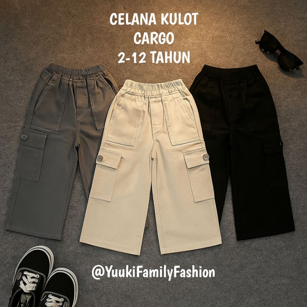 Celana Kulot Cargo Anak Perempuan - Celana anak perempuan - Cargo anak keren/cargo model anak peremp