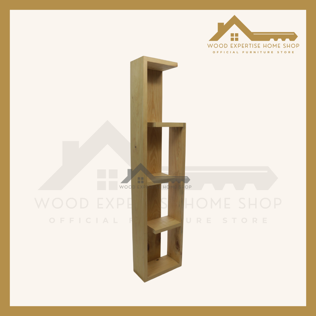 Rak Kayu Buku Sudut Pojok Ruangan Rak Kayu 5 Susun Aesthetic Rak Pajangan Vas Bunga