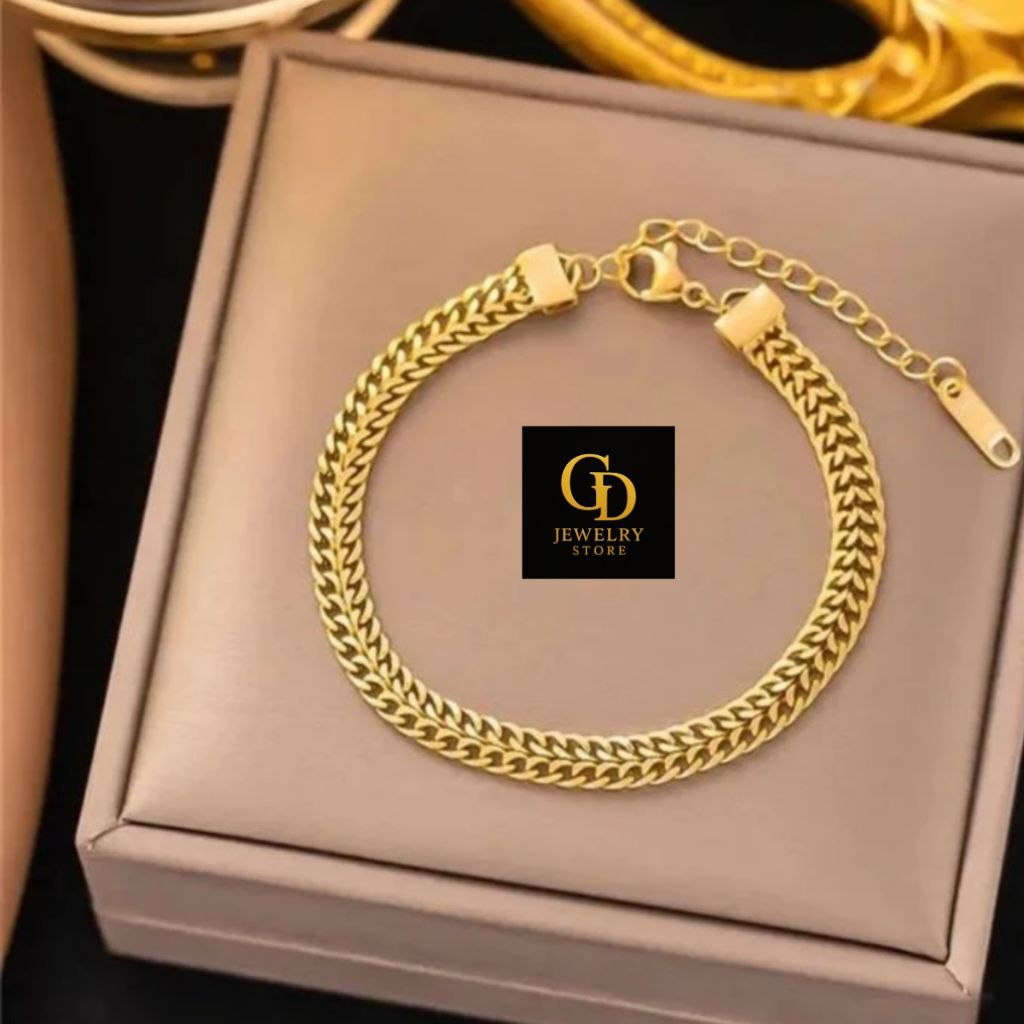 GELANG TITANIUM LAPIS EMAS 24K