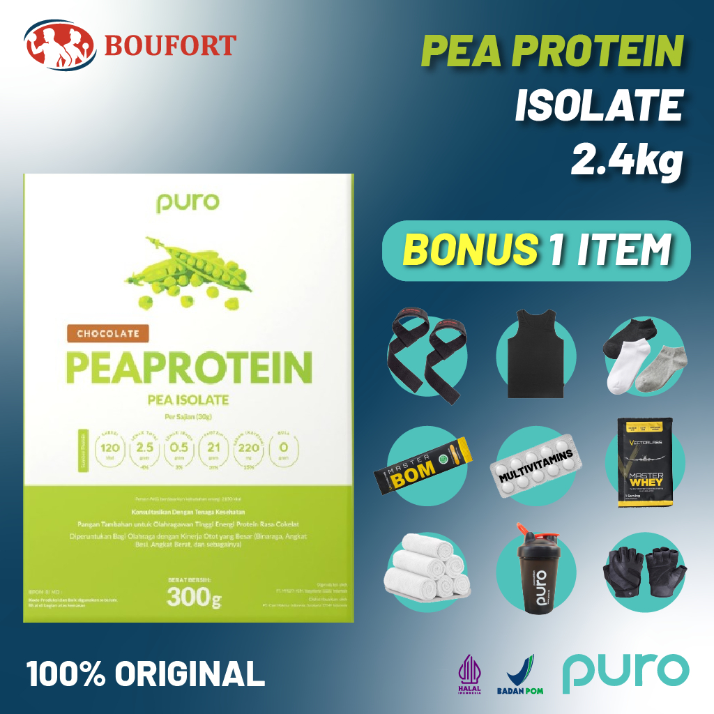 PURO PEA PROTEIN ISOLATE 2.4Kg VEGAN NOT soy powder kent prana on vegan proteina bodylogix plant