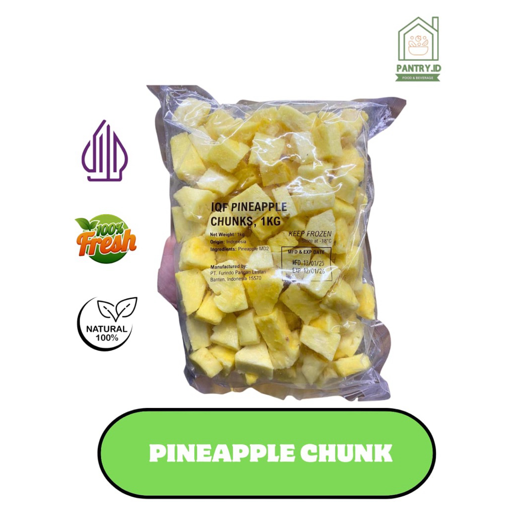 

Buah Nanas Beku MD2 | Frozen Pineapple MD2 (IQF) 500gram