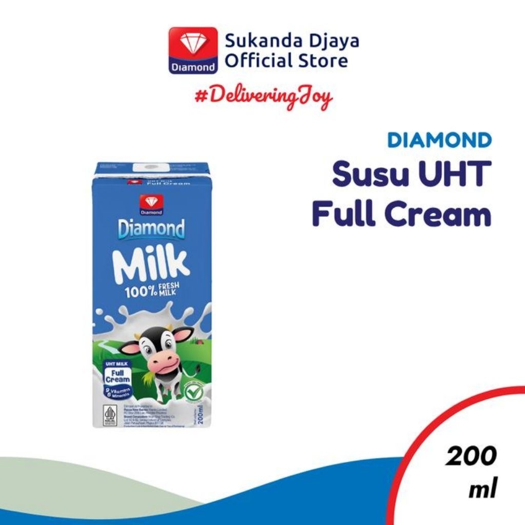 

DIAMOND MILK anak Susu Vanila Susu Diamond Full Cream UHT 200ml