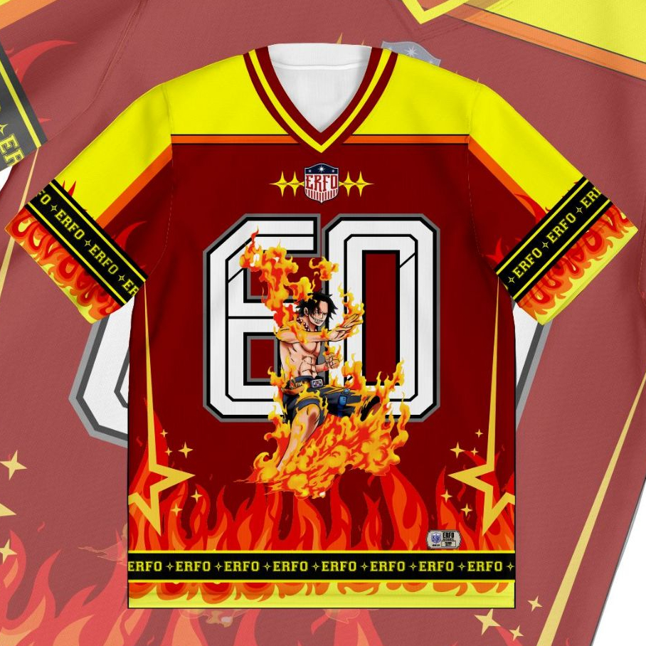 Jersey Anime One Piece Ace No. 60 - Kaos Full Print Manga Pria Wanita (BENGHAR Special Edition)