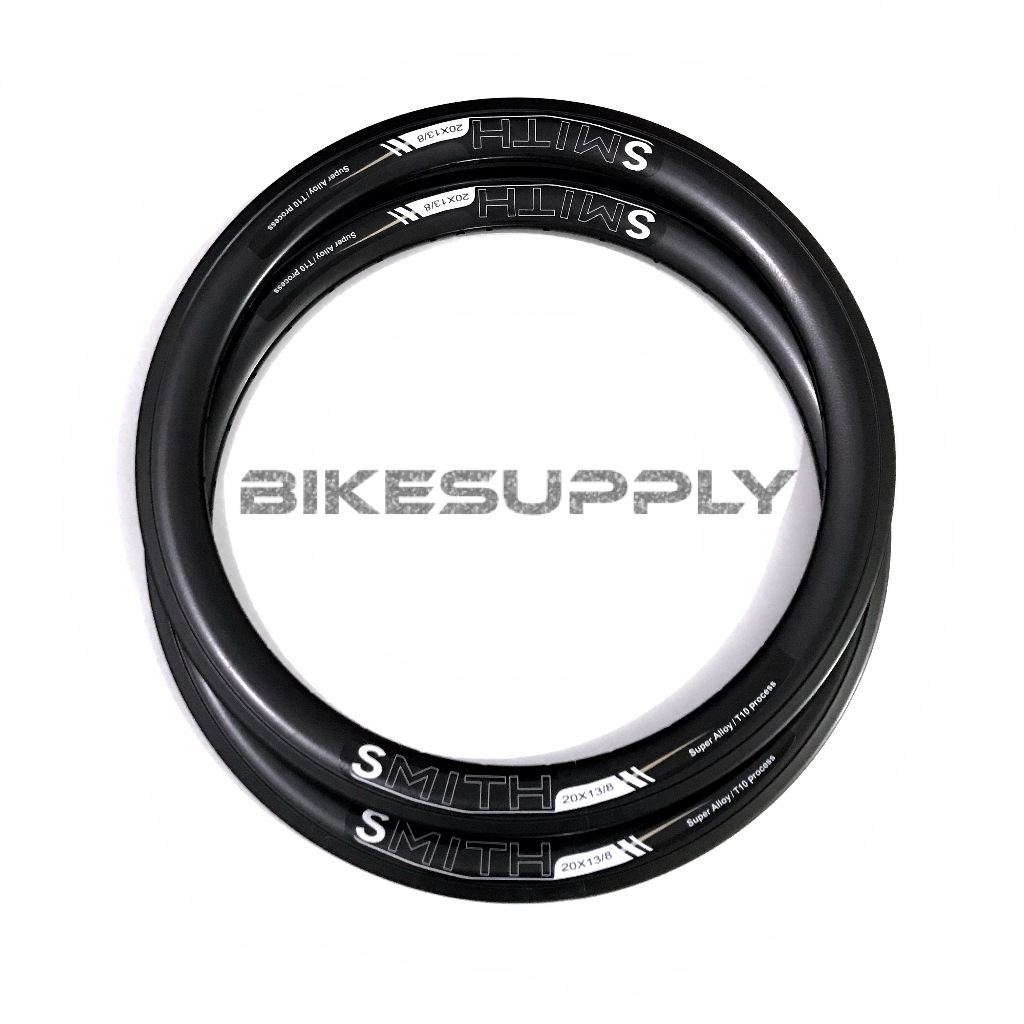 Velg Sepeda Ukuran 20+ Merk Smith 32 H Hole Warna Full Hitam Black Rem Cakram Disc / U Brake Cop FV 