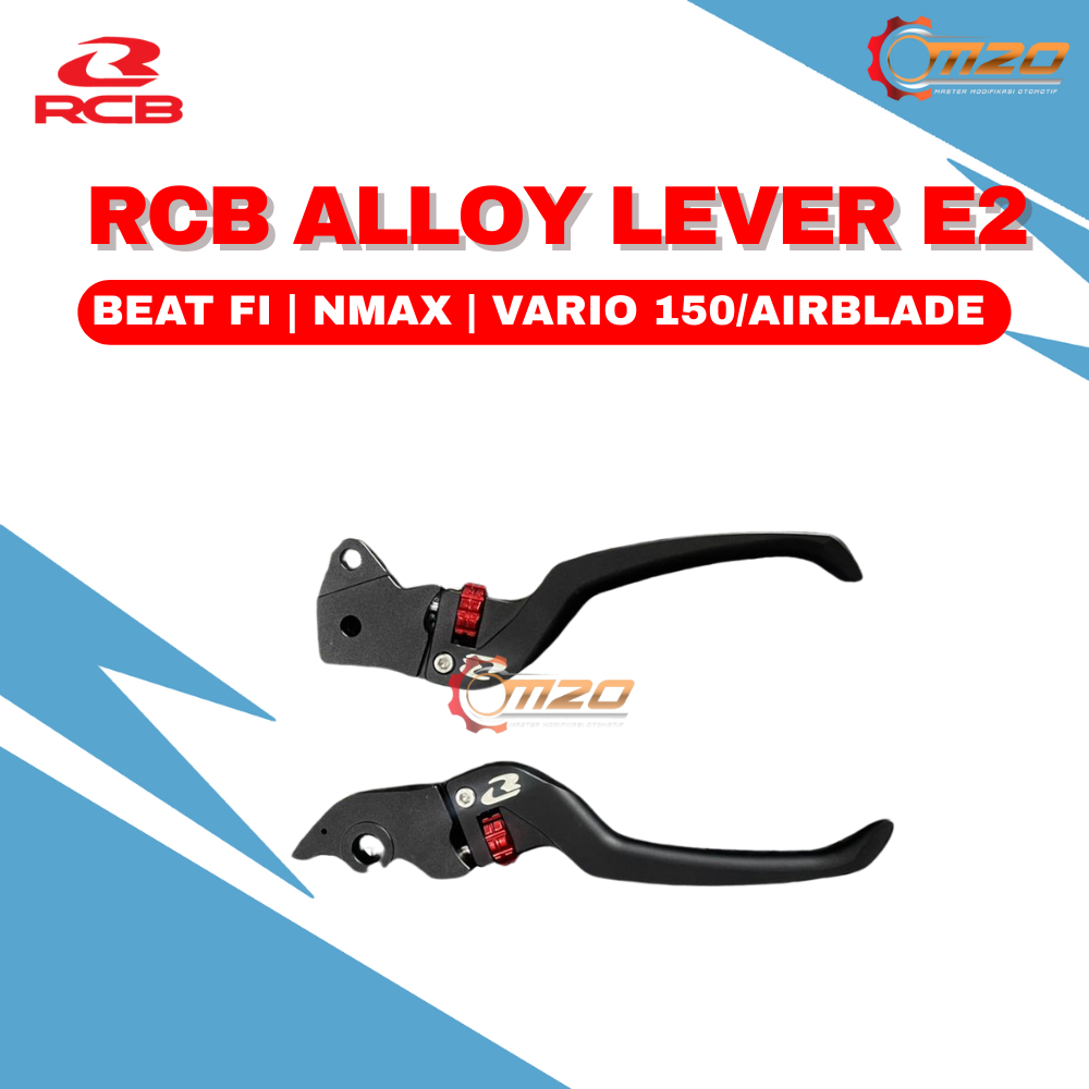 RCB Handle Rem Alloy Lever E2 Beat Fi NMAX Vario 150/Airblade Black Red Silver Titanium - M2O Master