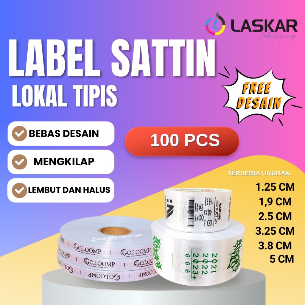 

SATIN LOKAL 100 PCS SATIN TIPIS LABEL SATTIN LABEL PAKAIAN LABEL WASHING LABEL INSTRUCTION LABEL
