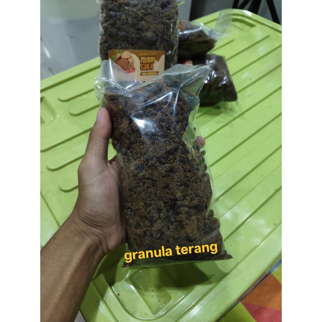 

gula granula terang / gula merah granula terang / murni nira tebu / bukan rafinasi