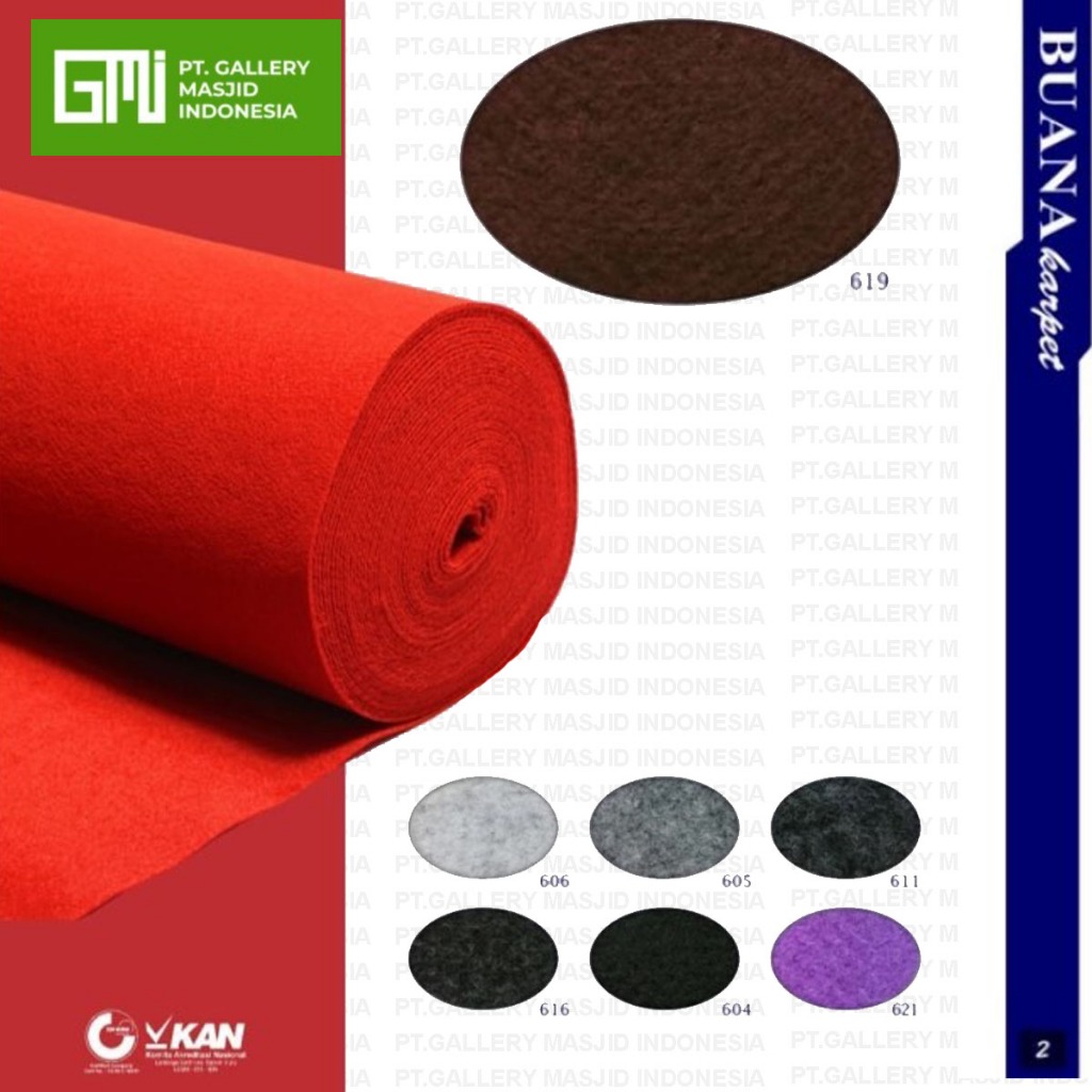 PT. GMI - Karpet Meteran Murah Bludru BUANA Tebal 2mm