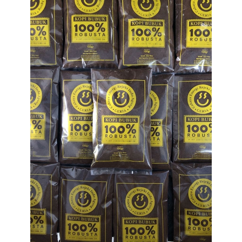 

Kopi Ceria Robusta Temanggung 100% Biji Kopi Pilihan kemasan 100gr