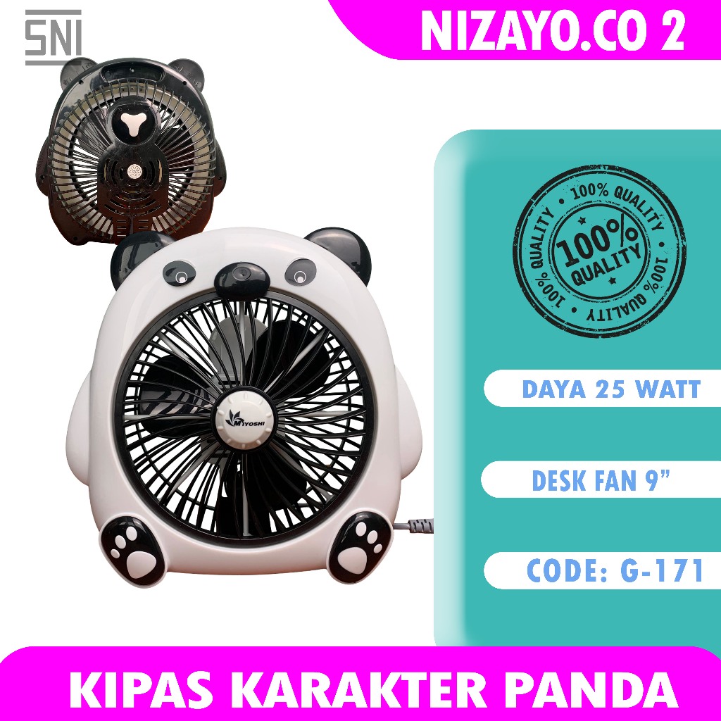 Kipas Karakter Panda Lucu 8 Inch - MIYOSHI