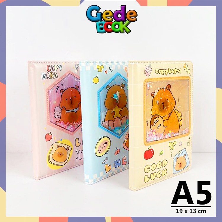 

Capybara Glitter Notebook Buku Tulis Anak Karakter Hewan Ukuran A5 13 x 15 cm Jurnal Diary Lucu