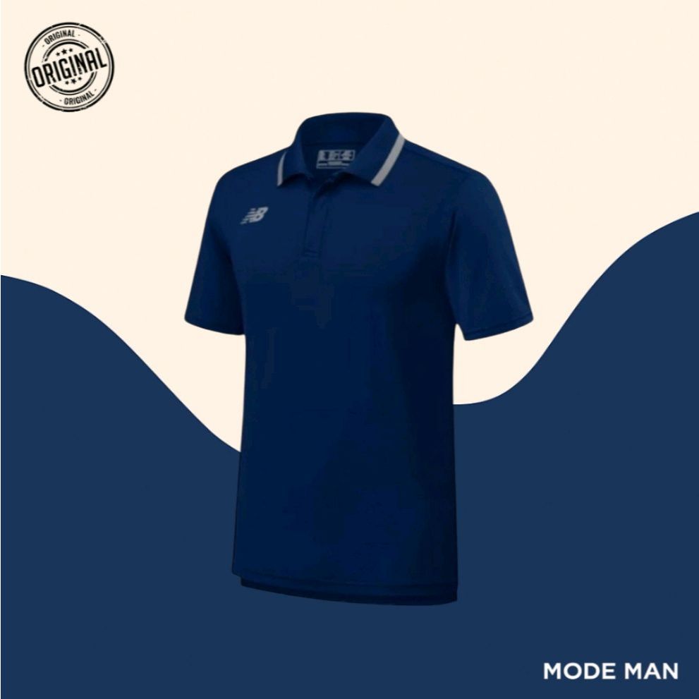 New Balance Polo Shirt Team Rally 1M – Kaos Polo Pria, Polo Sport NB DRY, Baju Kasual & Olahraga – 1