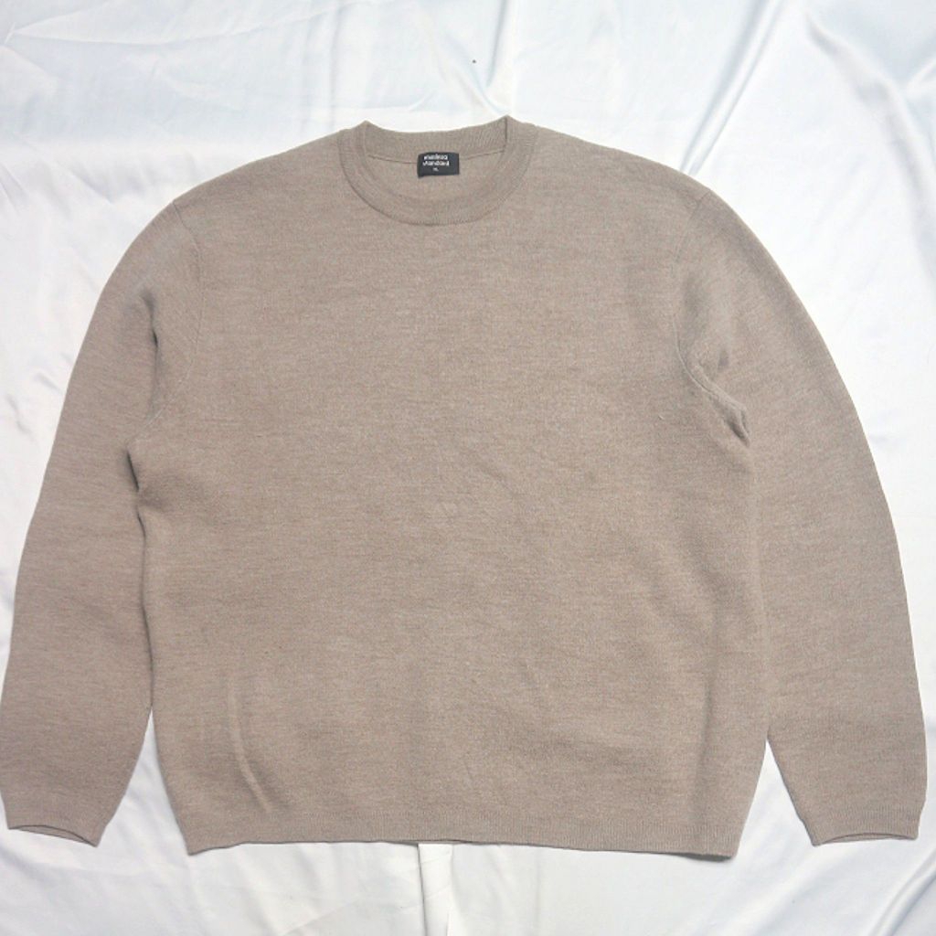 MUSINSA STANDARD Minimal Knit Crew Neck Beige  Kecoklatan Ada Minus Knitwear Sweater Sweatshirt Crew