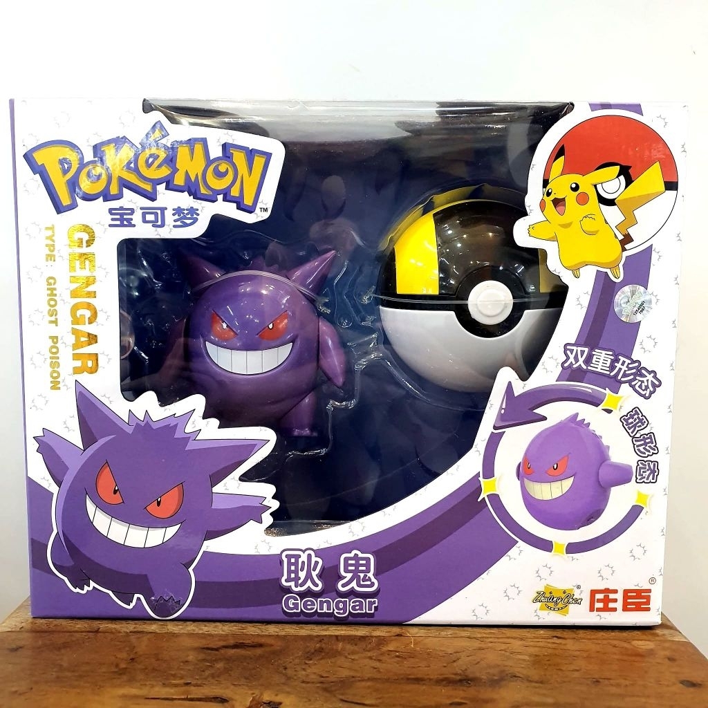 mainan action figure pokemon gengar type ghost poison pokemon ball with animalKBSqrpJK #pokemon #poc