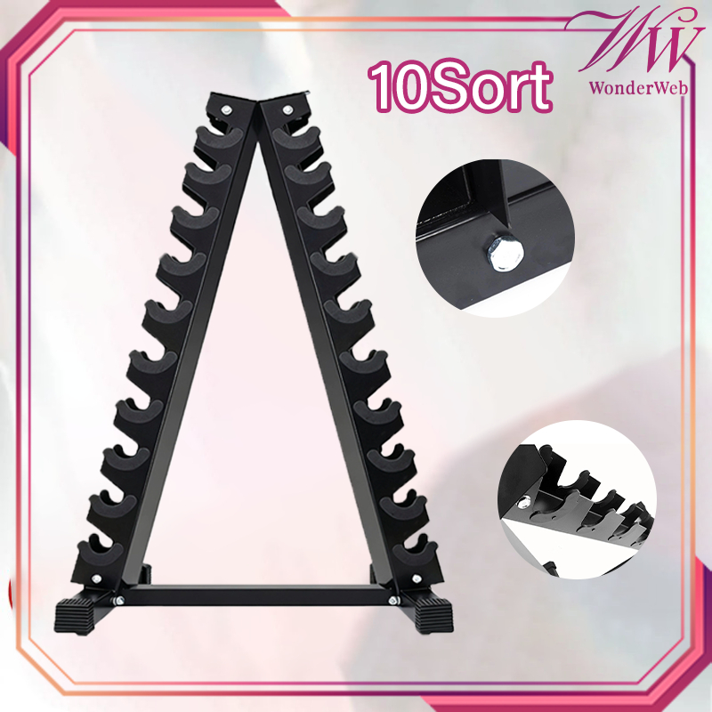 10susun Rak Barbel Gym Dumbbell Rack Logam Holder Dumbell Vertical Stand Dumbell Barbel Rak