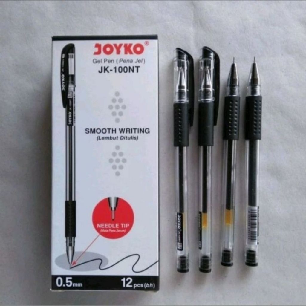 

Pulpen Gel Joyko JK-100NT 0.5mm Tip Jarum | Pena Gel Tinta Hitam Biru Merah | Pulpen Sekolah Kantor