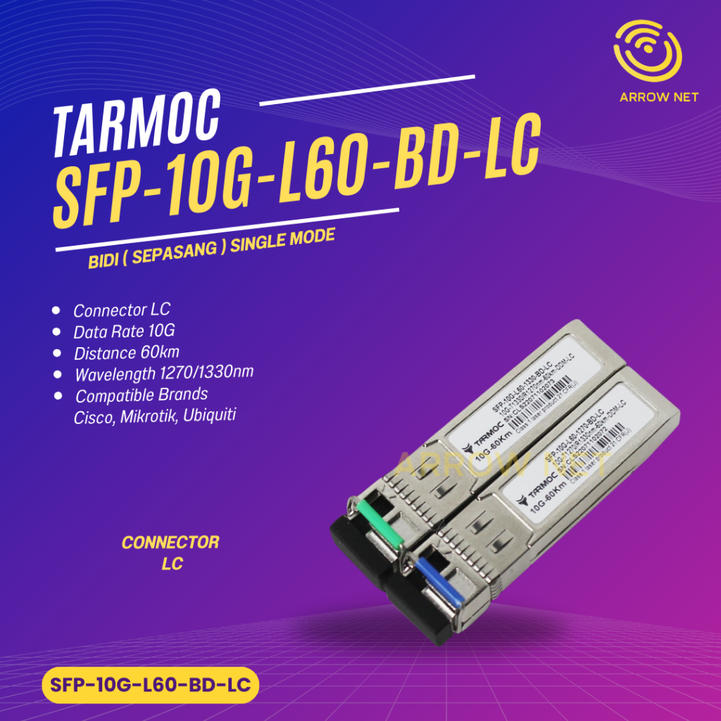 Tarmoc SFP-10G-L60-BD-LC | SFP+ 10G BiDi 60KM SM LC | SFP 10G 60KM LC