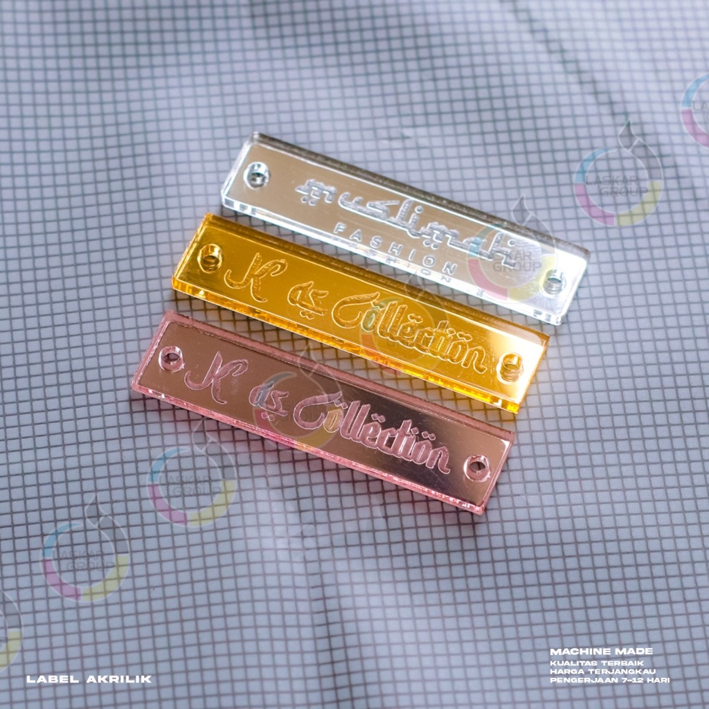 Akrilyck custom desain/label akrilik/label nama/akrilik premium/label hijab