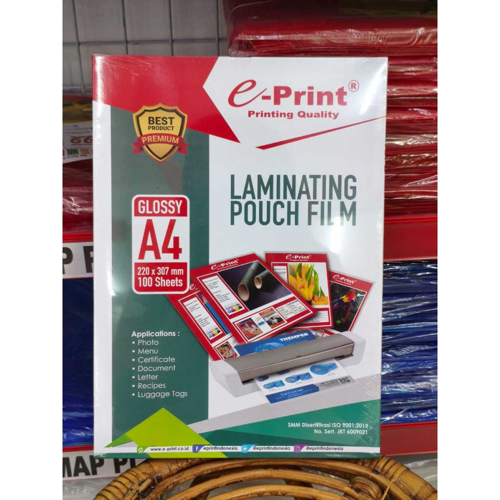 

Plastik Laminating (DUS) / Plastik Laminasi / Laminating Film Ukuran A4 F4 EPRINT / Laminating Pouch