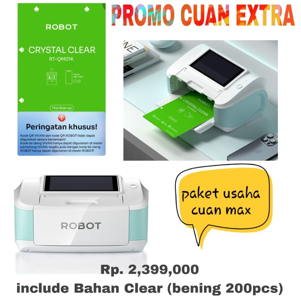 MESIN PLOTTER CUTING HIDROGEL ROBOT RQ300 FREE 200 LEMBAR ALL NEW BLUETOOTH MINI PLOTTER