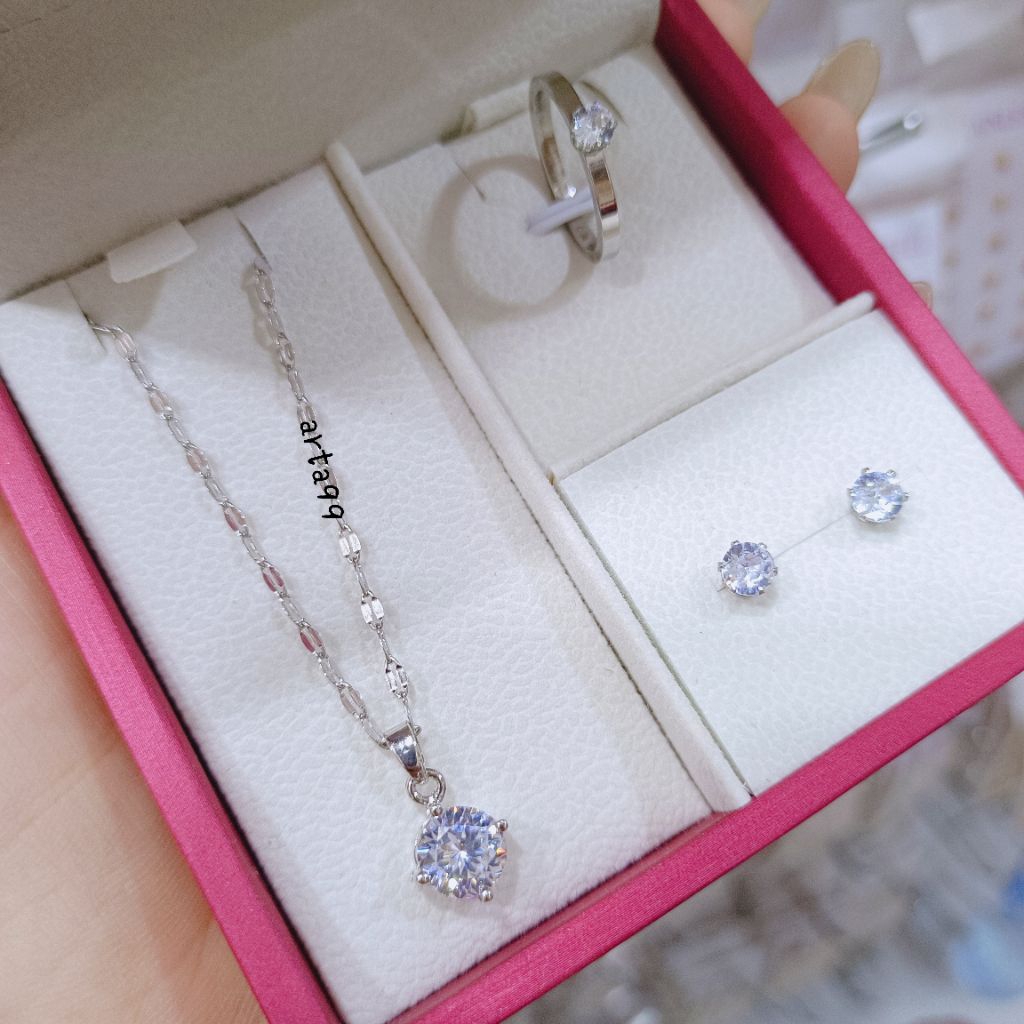 Set perhiasan wanita 100% TITANIUM Silver