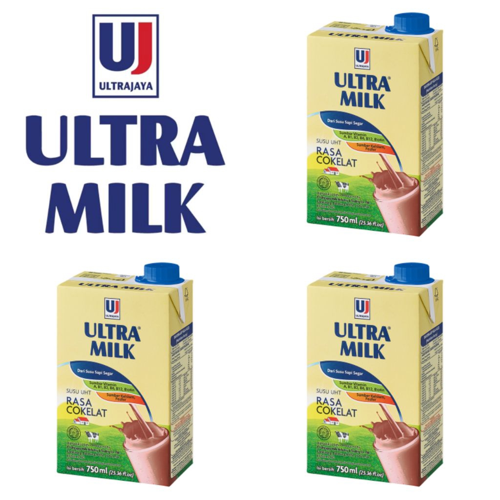 

Ultra Milk Susu UHT Rasa Cokelat Kotak 750 Ml