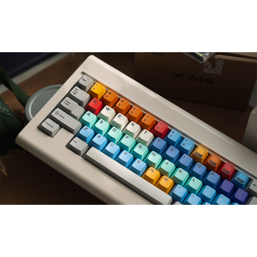 Keycaps FBB Retro Rainbow Cherry Profile PBT Dye Sub
