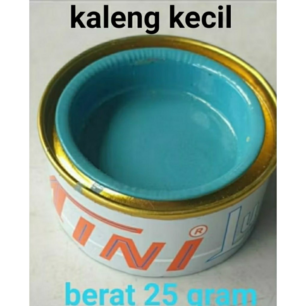 

Cat minyak minilux warna biru muda, berat 25 gram