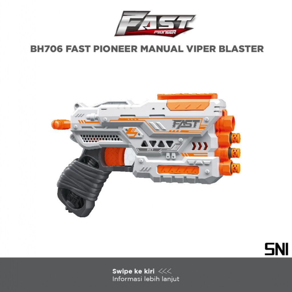 FAST PIONEER - MANUAL VIPER BLASTER / Pistol Mainan / Tembak-tembakan Airsoft / Soft Bullet / Peluru