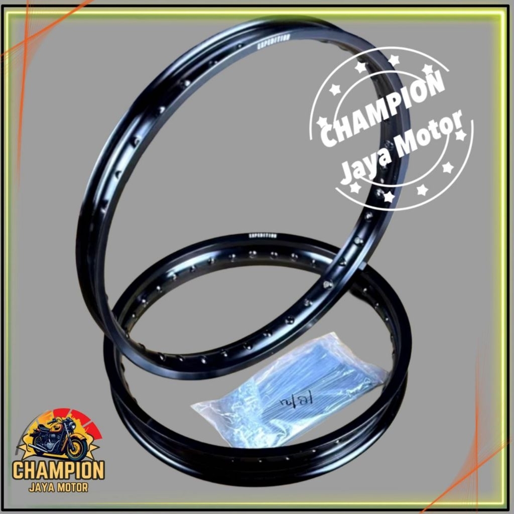 VELG TRAIL 18 21 HITAM PLUS JARI JARI EXPEDITION KLX 150 DTRACKER 150 CRF 150 YAMAHA WR155 MODIFIKAS