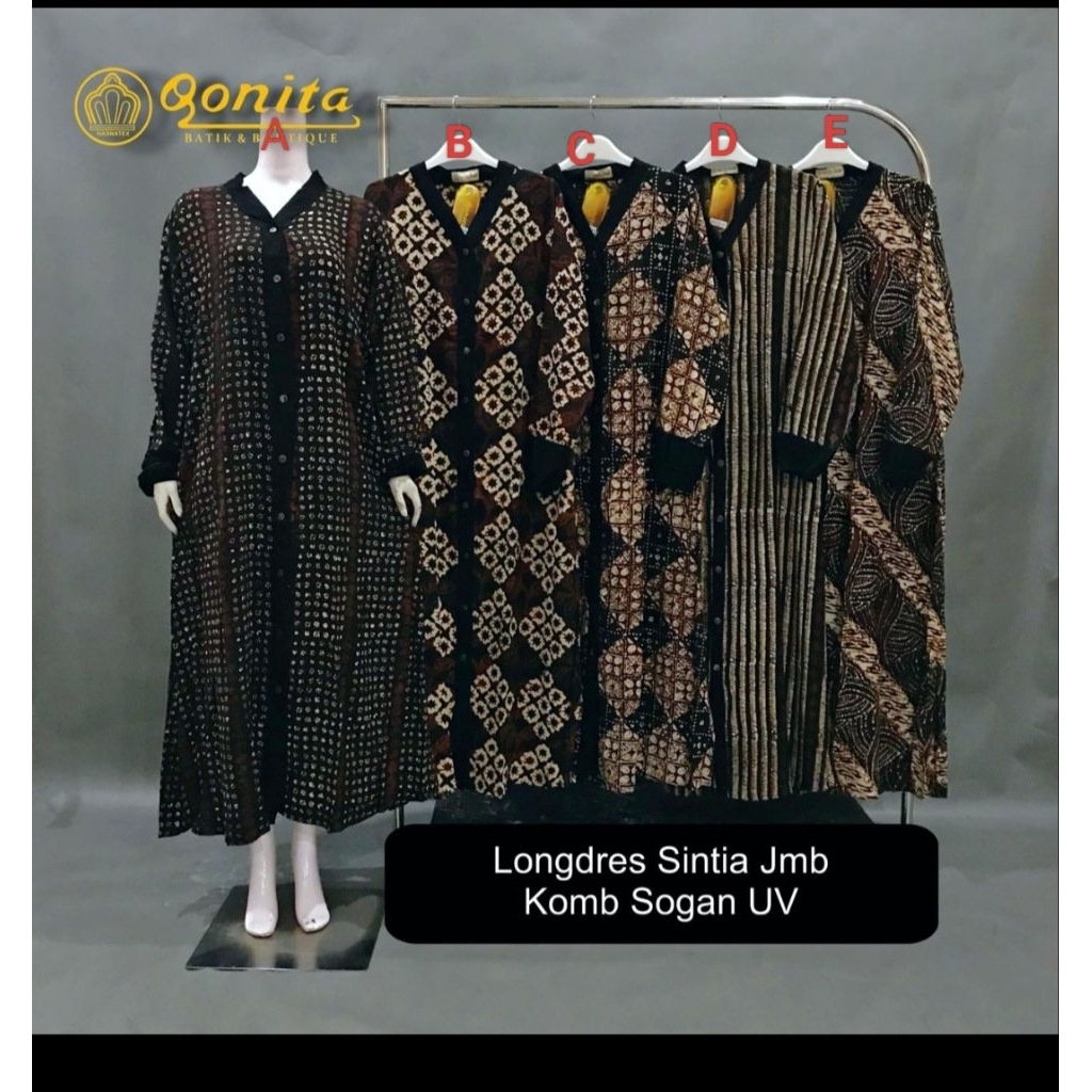 gamis panjang jumbo Qonita batik( ld 126/140)