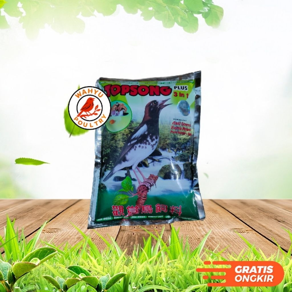 [WAHYU POULTRY] TOPSONG SEAWEED/IJO 3 IN 1 420gr VOER PUR PAKAN BURUNG