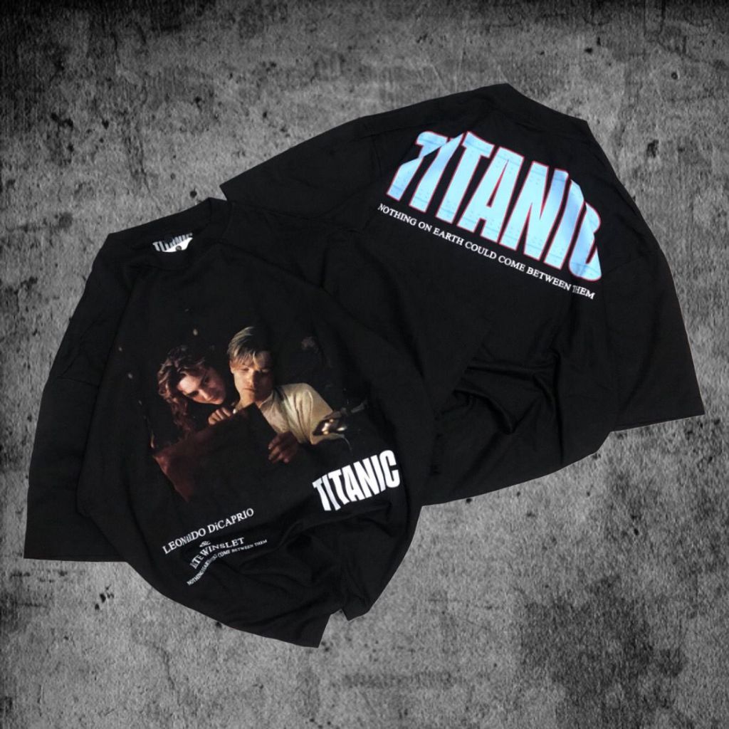 Baju Kaos P&B Oversize Titanic - T Shirt Titanic Oversize Black 20s